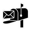 Post mount mailbox with letter or mail flat vector icon for apps and websites