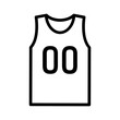 Sports jersey shirt with number line art vector icon for sports apps and websites