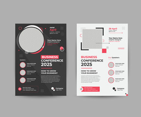 Wall Mural - online Business talk or Conference Flyer Layout Creative corporate business flyer set Brochure Template Design, abstract business flyer, vector template design. Brochure design, cover, annual report, 