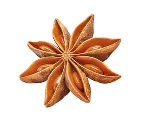 Wall Mural - Delicious star anise spice, isolated on white background