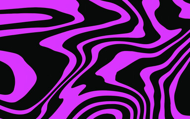 Fototapete - Psychedelic trippy background in black, pastel pink and blue colors. The 70s retro lava style.