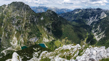 Panoramic View From Summit Of Smohor Mountain Directly Above Krn Lake - Julian Alps Slovenia