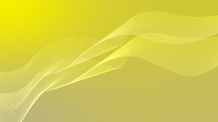 Poster - Abstract futuristic wavy stripes. Abstract curved lines on a yellow background. Vector.