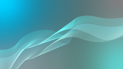 Poster - Abstract futuristic wavy stripes. Abstract curved lines on a turquoise background. Vector.