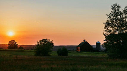 sunrise over the field