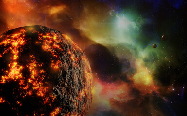 Wall Mural - nebula in outer space, planets and galaxy