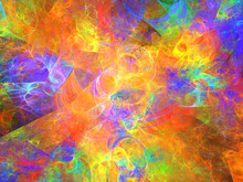 Imagen De Arte Conceptual Digital Compuesta De Manchas Difuminadas Solapadas En Colores Cálidos Mostrando Un Conjunto De Lo Que Parecen Ser Llamaradas Circulares De Una Estrella Incandescente.