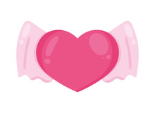 Pink Heart With Wings
