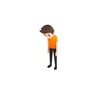 © Baria - Man wearing Orange T-Shirt character looking down in 3d rendering.