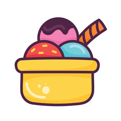 Poster - sweet ice cream basket