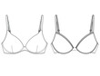 © Jasmin - Full Cup Bra, Sweetheart Bra, Plunge Bra, Sets of Bra Fashion Illustration, Vector, CAD, Technical Drawing, Flat drawing.