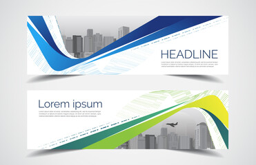 Wall Mural - Set of modern design - Vector web banners design background or header templates, horizontal advertising business banner.	
