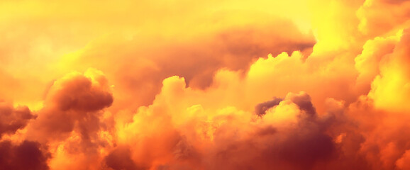 Wall Mural - sunset background cumulus clouds abstract