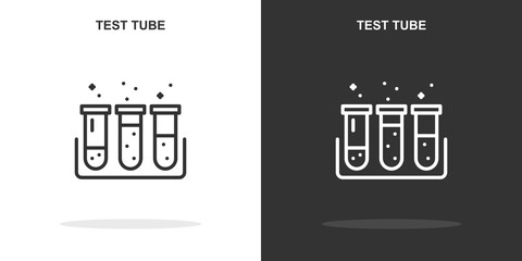 Sticker - test tube line icon. Simple outline style.test tube linear sign. Vector illustration isolated on white background. Editable stroke EPS 10