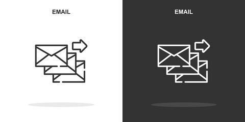 Poster - email line icon. Simple outline style.email linear sign. Vector illustration isolated on white background. Editable stroke EPS 10