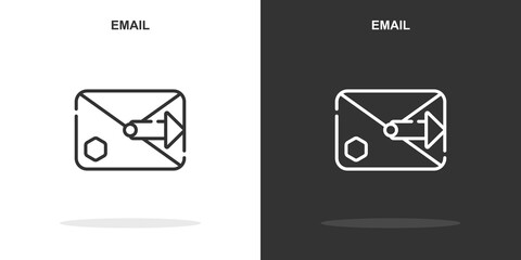 Poster - email line icon. Simple outline style.email linear sign. Vector illustration isolated on white background. Editable stroke EPS 10