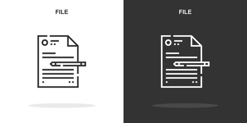 Poster - file line icon. Simple outline style.file linear sign. Vector illustration isolated on white background. Editable stroke EPS 10
