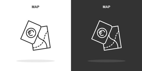 Wall Mural - map line icon. Simple outline style.map linear sign. Vector illustration isolated on white background. Editable stroke EPS 10