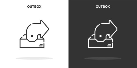 Poster - outbox line icon. Simple outline style.outbox linear sign. Vector illustration isolated on white background. Editable stroke EPS 10