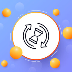 Poster - Hourglass with circle arrows line icon. Loading in progress, wait a minute, schedule, business, planning, learning. Time management concept. Vector line icon for Business and Advertising