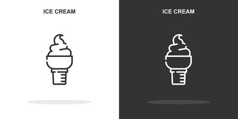 Canvas Print - ice cream line icon. Simple outline style.ice cream linear sign. Vector illustration isolated on white background. Editable stroke EPS 10