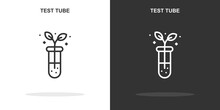 Test Tube Line Icon. Simple Outline Style.test Tube Linear Sign. Vector Illustration Isolated On White Background. Editable Stroke EPS 10