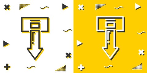 Fototapete - download line icon. Simple outline style.download linear sign. Vector illustration isolated on white background. Editable stroke EPS 10