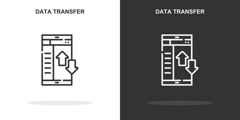 Fototapete - data transfer line icon. Simple outline style.data transfer linear sign. Vector illustration isolated on white background. Editable stroke EPS 10