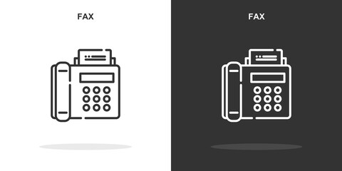 Poster - fax line icon. Simple outline style.fax linear sign. Vector illustration isolated on white background. Editable stroke EPS 10