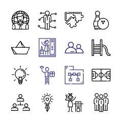 Poster - team Icon Set with line icons. Modern Thin Line Style. Suitable for Web and Mobile Icon. Vector illustration EPS 10.