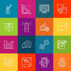Poster - Modern thin line icons set of dot elements. Premium quality outline symbol collection. Simple mono linear pictogram pack. Stroke vector logo concept for web graphics