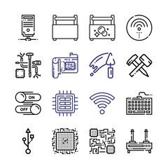 Fototapete - hardware Icon Set with line icons. Modern Thin Line Style. Suitable for Web and Mobile Icon. Vector illustration EPS 10.