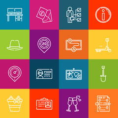 Poster - Modern thin line icons set of rate elements. Premium quality outline symbol collection. Simple mono linear pictogram pack. Stroke vector logo concept for web graphics