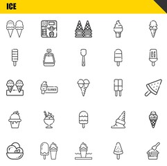 Poster - ice vector line icons set. ice cream, ice cream and ice cream Icons. Thin line design. Modern outline graphic elements, simple stroke symbols stock illustration