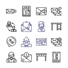 Poster - support Icon Set with line icons. Modern Thin Line Style. Suitable for Web and Mobile Icon. Vector illustration EPS 10.