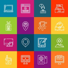 Fototapete - Modern thin line icons set of personal elements. Premium quality outline symbol collection. Simple mono linear pictogram pack. Stroke vector logo concept for web graphics