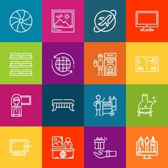 Fototapete - Modern thin line icons set of late elements. Premium quality outline symbol collection. Simple mono linear pictogram pack. Stroke vector logo concept for web graphics