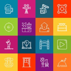 Poster - Modern thin line icons set of ui elements. Premium quality outline symbol collection. Simple mono linear pictogram pack. Stroke vector logo concept for web graphics
