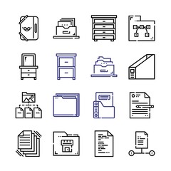 Poster - archive Icon Set with line icons. Modern Thin Line Style. Suitable for Web and Mobile Icon. Vector illustration EPS 10.