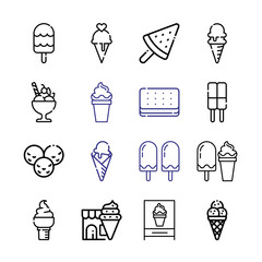 Canvas Print - sorbet Icon Set with line icons. Modern Thin Line Style. Suitable for Web and Mobile Icon. Vector illustration EPS 10.