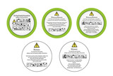 Fototapeta  - Sicherheitsetiketten mit Icons für Kerzen. Vektor