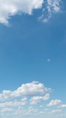 clouds time lapse blue sky summer background vertical video for social media