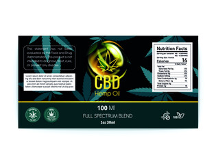 Poster - cbd oil label design vector illustration 