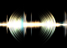 Illustration Of Dynamic Sound Waves On Black Background