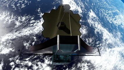 Wall Mural - James Webb telescope on orbit of Earth. Space observatory  Elements of this image furnished by NASA