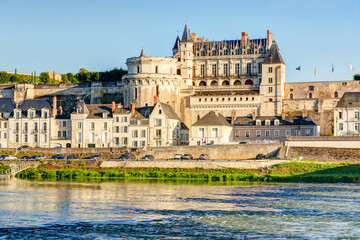 Wall Mural - Chateau d'Amboise at Loire River, France. Old castle in Amboise city.