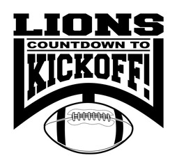 Wall Mural - lions football countdown to kickoff is a team design template that includes text, a graphic goal pos