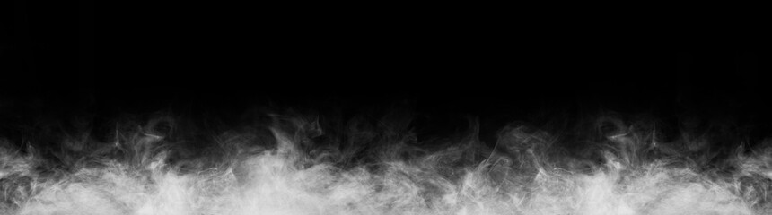 Wall Mural - Abstract smoke texture frame over black background. Fog in the darkness. Natural pattern.