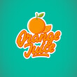 Orange juice logotype, badge, label. Vector illustration