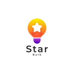 Wall Mural - think bulb idea star logo, bulb gradient colorful logo